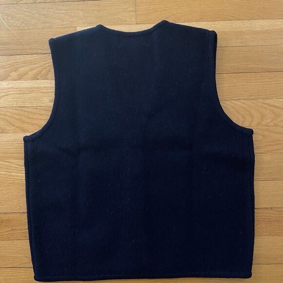 Milano Design‎ Groups Vintage Navy 100% Wool Vest 4 Gold Buttons Classic Sz Med - Picture 5 of 10